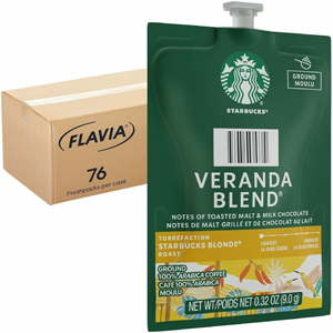 Flavia Freshpack Starbucks Veranda Blend Coffee - Compatible with Flavia Aroma, Flavia Barista, FLAVIA Creation 600, Flavia Creation 500, Flavia Creation 200, Flavia Creation 150, Flavia Creation 300 - Hot Coffee - Blonde/Light - 0.3 oz - Freshpack - Vera
