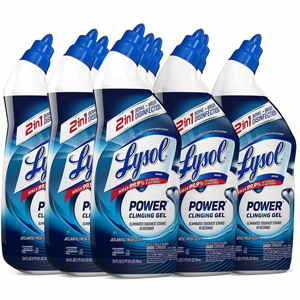 Lysol Toilet Bowl Cleaner - 24 fl oz (0.8 quart) - Atlantic Fresh Scent - Disinfectant - Blue Bottle - 9 / Carton