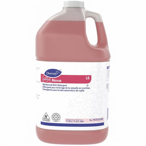 Suma Nova L6 - For Dish, Dishwasher - 128 fl oz (4 quart) - 11.5 to 13.9 pH - Characteristic, Ammonia Scent - Recommended For: Food Remover, Grease Remover, Scale Remover, Stain Remover, Hard Water Remover, Soil Remover - Kosher - Red Jug - 4 / Carton