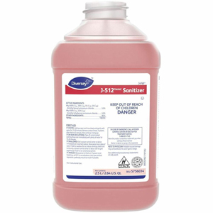Diversey J-512 Sanitizer - 84.5 fl oz (2.6 quart) - Quaternary Scent - Kosher, Rinse-free - Red - 1 Carton