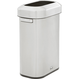 Rubbermaid Commercial Refine Waste Container - 15 gal Capacity - Manual - Ergonomic Handle, Non-skid, Fingerprint Resistant, Durable - 25.6