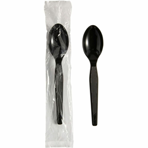 Dixie Cutlery Set - Spoon - Spoon - Food - Disposable - Plastic, Polystyrene - Black - 1000 / Carton