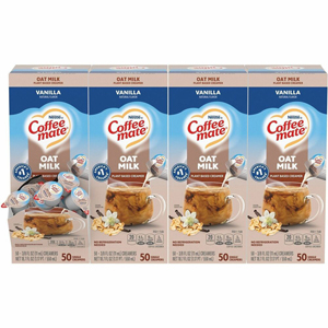 Coffee mate Oat Milk Vanilla Liquid Creamer Singles - Vanilla Flavor - 50/Box - 4 / Carton
