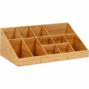 Mind Reader Bali 11-Compartment Bamboo Organizer - 11 Compartment(s) - 2 Tier(s) - 6.50