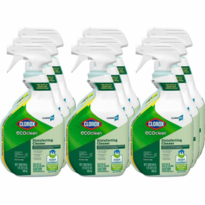 CloroxPro EcoClean Disinfecting Cleaner Spray - Ready-To-Use - 32 fl oz (1 quart) - Fresh Scent - Disinfectant, Bleach-free, Alcohol-free, Phosphate-free, Odor Resistant - Green, White - 9 / Carton