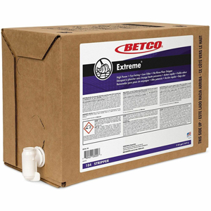 Betco Extreme Floor Stripper - Concentrate - 640 fl oz (20 quart) - 11.8 to 12.8 pH - Lemon Scent - Fast Acting, Low Odor, Rinse-free - Green - 1 Each