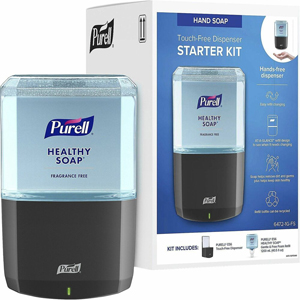 PURELL ES6 Touch-Free Soap Dispenser Starter Kit - 1.27 quart Capacity - Touch-free, Hygienic, Durable, Long Lasting, Wall Mountable - Graphite - 1 Carton