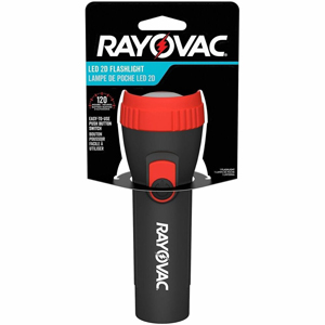 Rayovac Rayovac General Purpose LED Flashlight - LED - 2 - Battery - Black, Red - 1 Each