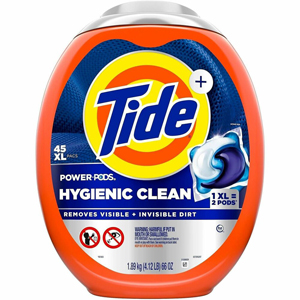 Tide Hygienic Clean Heavy Duty Pods - Concentrate - Original Scent - Hygienic, Heavy Duty - Orange - 45/Pack - 4 / Carton