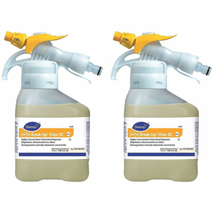 Suma Break-Up Chlor SC D3.4 - For Multipurpose, Multi Surface - Concentrate - Spray - 50.7 fl oz (1.6 quart) - 12.66 to 13.22 pH - Chlorine Scent - Kosher, Heavy Duty - Yellow - 2 / Pack
