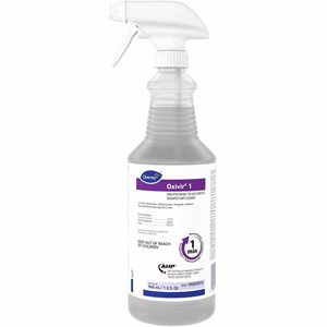 Diversey Oxivir 1 RTU Disinfectant Cleaner - Ready-To-Use - 32 fl oz (1 quart) - 2.1 pH - Characteristic Scent - Bactericide, Fungicide, Tuberculocide, VOC-free, NPE-free, Fragrance-free, Phosphate-free, Phenol-free, Deodorize - Colorless - 12 / Carton