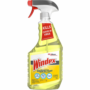 Windex Multisurface Disinfectant Spray - Concentrate - 32 fl oz (1 quart) - Citrus Scent - Streak-free, Residue-free - Yellow Trigger Bottle - 8 / Carton