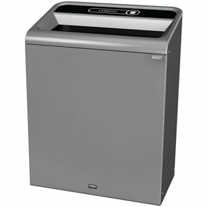 Rubbermaid Commercial Configure 1 Stream Gray Container - Open Top - 45 gal Capacity - For Commercial, Indoor, Outdoor - Contoured Edge, Ergonomic Handle, Hinged Door, Venting Channel, Damage Resistant, Recyclable - 38