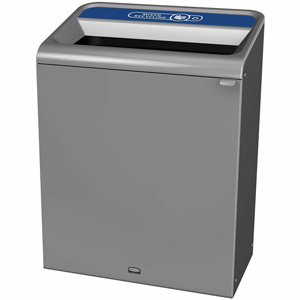 Rubbermaid Commercial Configure 1 Stream Gray Container - Open Top - 45 gal Capacity - For Commercial, Indoor, Outdoor - Contoured Edge, Ergonomic Handle, Hinged Door, Venting Channel, Damage Resistant, Recyclable - 38