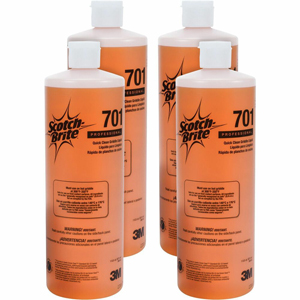 Scotch-Brite Quick Clean Griddle Liquid 701 - 32 fl oz (1 quart) - Caustic-free, Odor-free - Orange Bottle - 4 / Carton