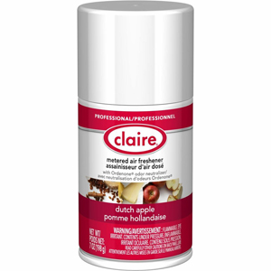 Claire Metered Air Freshener with Ordenone - Aerosol - 6000 ft³ - 7 fl oz (0.2 quart) - Dutch Apple - 30 Day - Odor Neutralizer - 12 / Carton