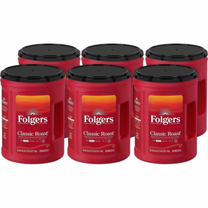 Folgers Ground Classic Roast Coffee - Medium - 40.3 oz Per Canister - Ground - Mountain Grown, Classic Roast - Kosher - 6 / Carton