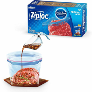 Ziploc Grip n' Seal Freezer Bags - Medium Size - 1 quart Capacity - 7.43