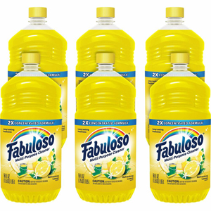 Fabuloso Multi-Purpose Cleaner - For Multipurpose, Multi Surface - Concentrate - 56 fl oz (1.8 quart) - Refreshing Lemon Scent - Rinse-free, Residue-free, Long Lasting, Pleasant Scent - Yellow - 6 / Carton