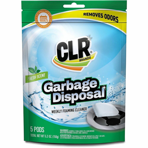 CLR Pro Garbage Disposal Cleaner - For Garbage - Pod - 5.7 to 6.1 pH - Peach Scent - Recommended For: Grease Remover, Grime Remover, Odor Remover - Water Soluble, Scrub-free, Ammonia-free, Paraben-free, Phthalate-free, Bleach Resistant - White - 6 / Carto