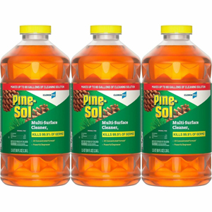 CloroxPro Pine-Sol Multi-Surface Cleaner - For Multi Surface - Concentrate - Liquid - 80 fl oz (2.5 quart) - Original Pine Scent - Deodorize, Disinfectant, Dilutable - Yellow - 3 / Carton