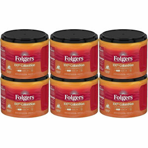 Folgers Ground 100% Colombian Coffee - Medium - 22.6 oz Per Canister - Ground - Colombian, Arabica - 6 / Carton