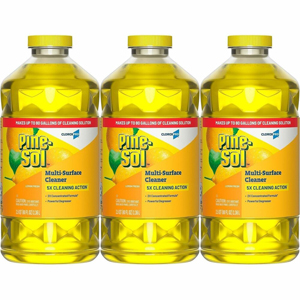 CloroxPro Pine-Sol Multi-Surface Cleaner - For Multi Surface - Concentrate - Liquid - 80 fl oz (2.5 quart) - Lemon Fresh Scent - Deodorize, Disinfectant, Dilutable - Yellow - 3 / Carton