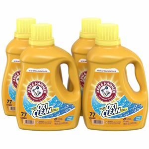 Arm & Hammer Liquid Laundry Detergent +OxiClean - For Commercial, Laundry, Washing Machine - Concentrate - Liquid - 100.5 fl oz (3.1 quart) - Fresh Scent - 77 Loads - Recommended For: Stain Remover, Soil Remover, Odor Remover, Dirt Remover - Wear Resistan