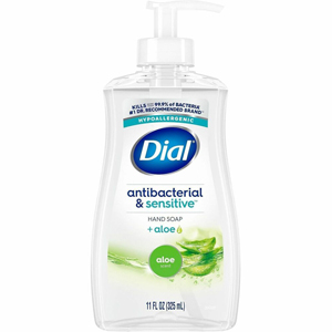 Dial Sensitive Skin Antibacterial Soap - For Dry Skin - 11 fl oz - Pump Dispenser - Bacteria Remover - Hand, Commercial, Professional - Moisturizing - Antibacterial - Green - Recycled - Dye-free - 12 / Carton