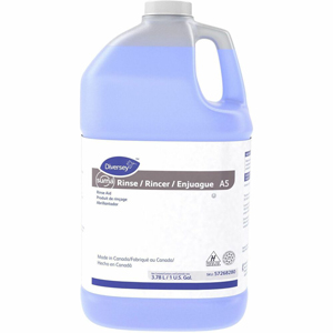 Suma Rinse A5 - For General Purpose, Dishwasher, Dish - Liquid - 128 fl oz (4 quart) - 7.1 to 7.42 pH - Surfactant Scent - Kosher, Low Foaming, Streak-free, Quick Drying - Blue - 4 / Carton