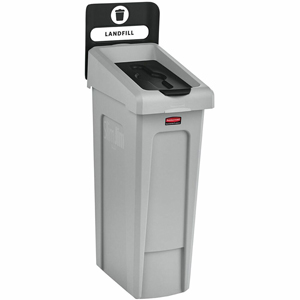 Rubbermaid Commercial Slim Jim Recycling Station 1-Stream Landfill, 23 Gal - 23 gal Capacity - For Commercial - Durable, Recyclable - 40.2