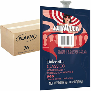 Flavia Freshpack Classico Medium Roast Coffee - Compatible with Flavia, Flavia Aroma, Flavia Creation 300, FLAVIA Creation 600 - Hot Coffee - Medium - 0.3 oz - Freshpack - Classico, Arabica, Robusta - Kosher - 76 / Carton