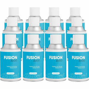 Fresh Products Fusion 3000 Metered Aerosols - 6000 ft³ - Cotton Blossom - 30 Day - Odor Neutralizer, VOC Compliant - 12 / Carton