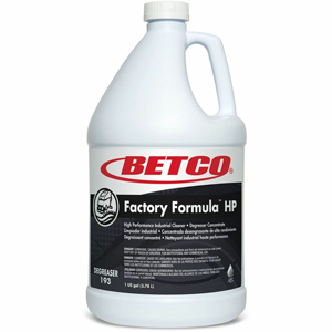 Betco Factory Formula HP Cleaner/Degreaser - For Multi Surface, Multipurpose - Concentrate - Liquid - 128 fl oz (4 quart) - 11.5 to 12.5 pH - Light Citrus Scent - Low Foaming, Film-free, Water Soluble - Blue Bottle - 4 / Carton
