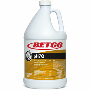 Betco pH7Q Neutral Disinfectant - For Multipurpose, Multi Surface - Liquid - 128 fl oz (4 quart) - 7 to 8 pH - Pleasant Lemon Scent - pH Neutral, Kill Germs, Disinfectant, Deodorize - Light Amber Bottle - 4 / Carton
