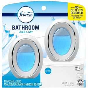 Febreze Small Spaces Disposable Air Fresheners - 25 fl oz (0.8 quart) - Linen & Sky - 45 Day - 2/Pack - 6 / Carton