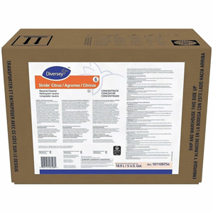 Diversey Stride Neutral Concentrated Cleaner - For Floor - Concentrate - Liquid - 640 fl oz (20 quart) - 6.5 to 7 pH - Citrus Scent - pH Neutral, Non Alkaline, Film-free, Low Foaming, Kosher, Versatile, Rinse-free, No-rinse - Orange - 1 Carton