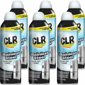 CLR Pro Stainless Steel Cleaner - For Multipurpose - Aerosol - 12 fl oz (0.4 quart) - Recommended For: Dirt Remover, Residue Remover, Fingerprint Remover, Streak Remover, Soil Remover - Easy to Use - Colorless - 6 / Carton