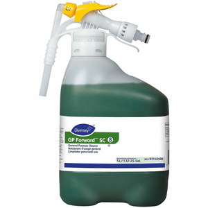 Diversey GP Forward General Purpose Cleaner - For Multi Surface - Concentrate - Liquid - 169.1 fl oz (5.3 quart) - 11.4 to 12.83 pH - Citrus Scent - Recommended For: Dirt Remover, Grit Remover, Grease Remover, Soap Scum Remover - Versatile, Rinse-free, Ko