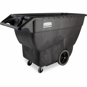 Rubbermaid Commercial Structural Foam Tilt Truck - Steering Wheel Handle - 600 lb Load Capacity - 0.75yd³ Volume Capacity - 4 Casters - Structural Foam, Resin - 64.50