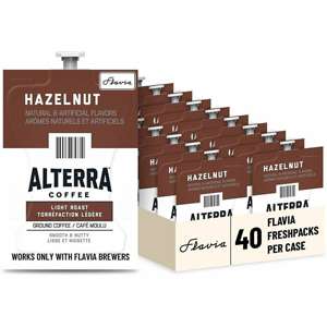Flavia Freshpack Alterra Light Roast Hazelnut Flavored Coffee - Compatible with Flavia Creation 150, Flavia Creation 200, Flavia Creation 500, Flavia Creation 300, FLAVIA Creation 600, Flavia Aroma - Hot Coffee - Light - 0.2 oz - Freshpack - Hazelnut - Ko