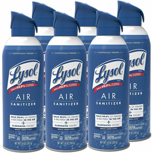 Lysol Linen Scent Air Sanitizer - Spray - 10 fl oz (0.3 quart) - White Linen - Odor Neutralizer - 6 / Carton