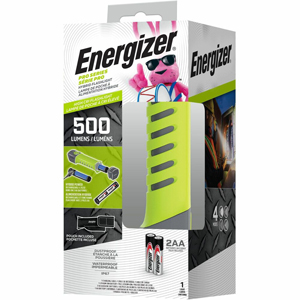 Energizer Hybrid Pro Series Handheld Flashlight - LED - 500 lm Lumen - AAA - Battery - Water Proof, Dust Proof - Green, Gray - 1 Each