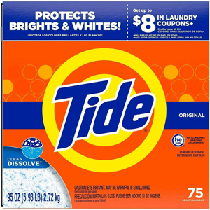 Tide Powder Laundry Detergent - For Clothing, Washing Machine, Fabric - Concentrate - Powder - 95 oz (5.94 lb) - Original Scent - 75 Loads - Recommended For: Stain Remover, Grease Remover, Oil-Based Soil Remover, Water Based Soil Remover, Food Stain Remov