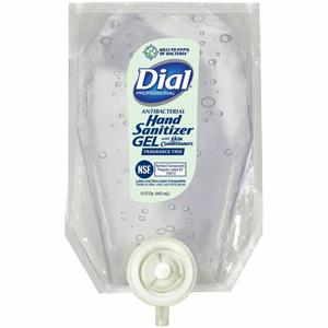 Dial Professional Hand Sanitizer Gel Refill - 15 fl oz - Bacteria Remover, Kill Germs, Yeast Remover, Mold Remover - Hand, Skin - Moisturizing - Clear - Fragrance-free, Dye-free, Anti-septic - 6 / Carton