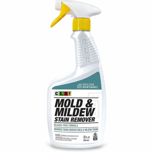 CLR Pro Mold and Mildew Stain Remover - For Multi Surface - Spray - 32 fl oz (1 quart) - Recommended For: Mold Remover, Mildew Remover, Stain Remover - Bleach-free - Colorless - 6 / Carton
