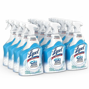 Lysol Peroxide Spring Cleaner - For Multi Surface, Bathroom - 32 fl oz (1 quart) - Fresh Clean Scent - Residue-free, Bleach-free - Blue Trigger Bottle - 12 / Carton