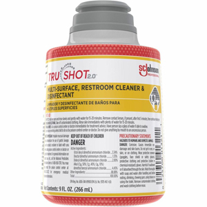 TruShot 2.0 Restroom Cleaner - For Multi Surface, Multipurpose - Concentrate - 9 fl oz (0.3 quart) - Disinfectant, Spill Resistant, Easy to Use, Dilutable - Clear Cartridge - 4 / Carton