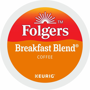 Folgers K-Cup Breakfast Blend Coffee - Compatible with Keurig Brewer - Light/Mild - 0.2 oz Per Box - K-Cup - Breakfast Blend - Kosher - 24/Box - 4 / Carton