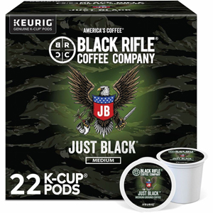 Black Rifle K-Cup Just Black Coffee - Compatible with Keurig Brewer - Medium - 0.3 oz Per Box - K-Cup - Just Black - Kosher - 22/Box - 4 / Carton